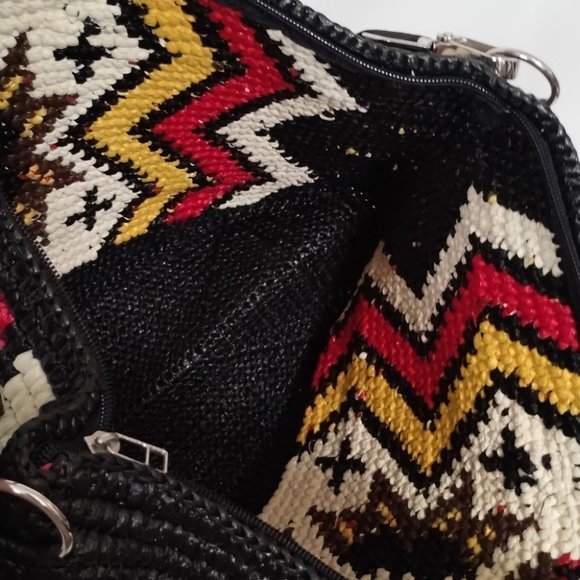 YVETTE'S LARGE STRAW BOHO SHOULDER/ HAND BAG W/ STRAP. - Picture 7 of 9